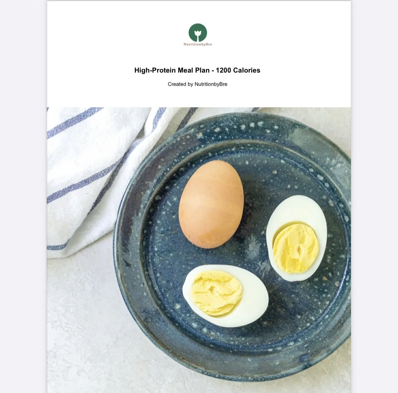 7-Day High Protein Meal Plan (1200 Calories)