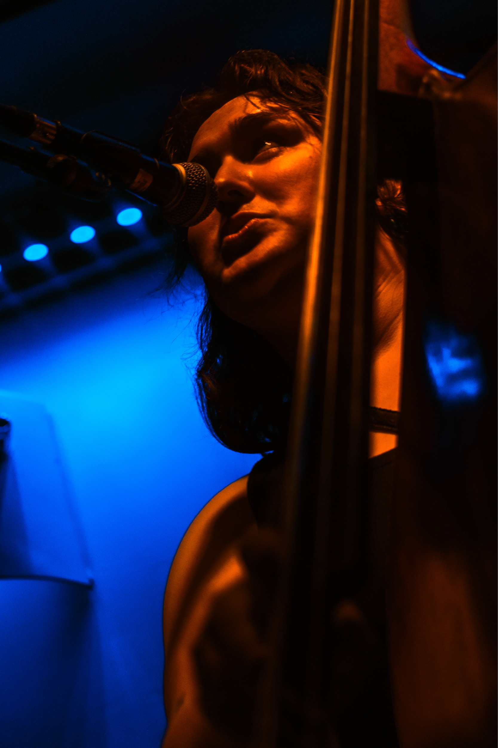 Brookelove Hanlon performing live on bass in Washington DC