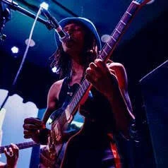 Jeremy Ray, guitar instructor at Takoma Music School, performing live on electric guitar in Washington, DC.