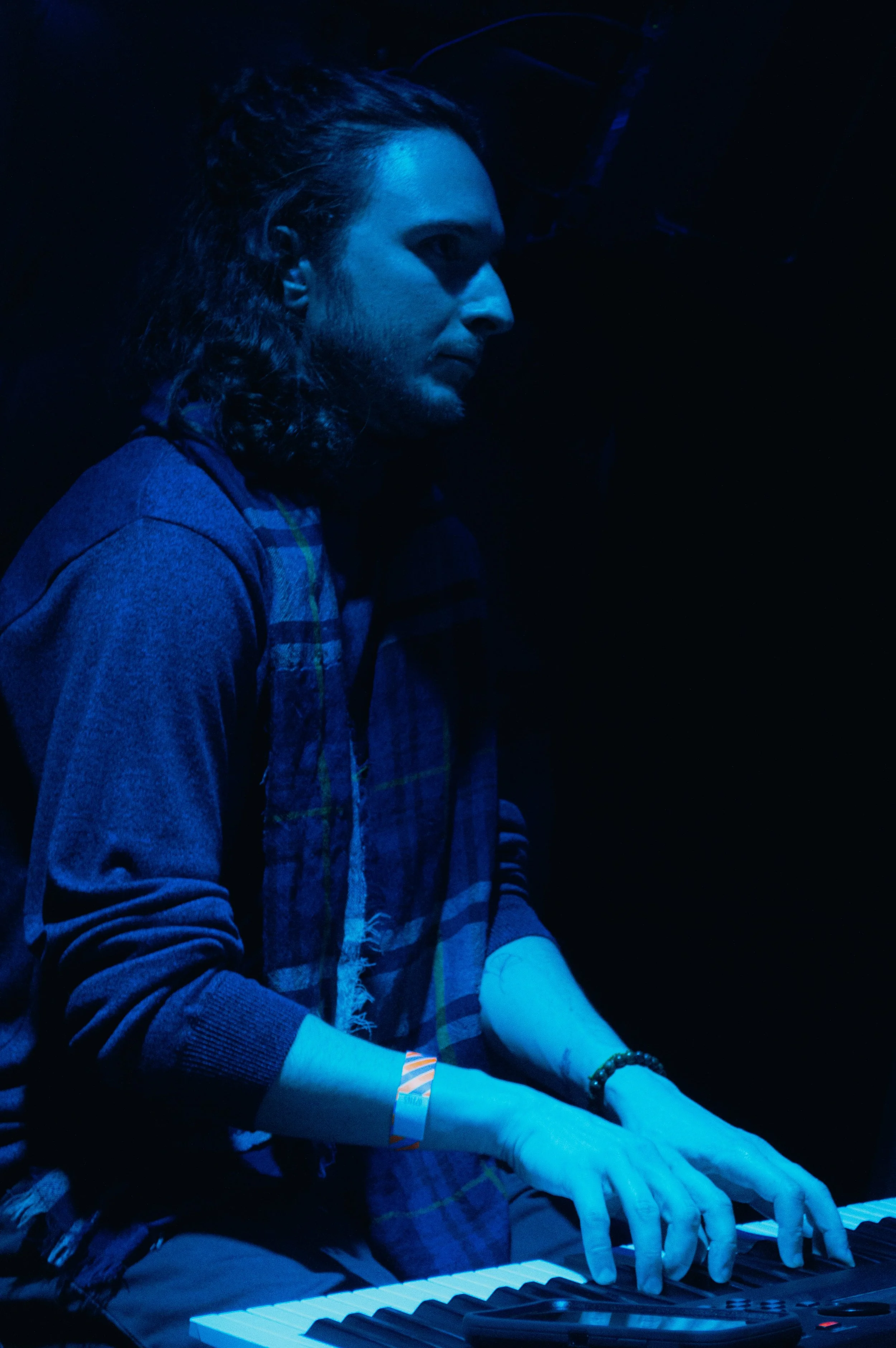 Christopher Bangert-Drowns playing piano — jazz and classical piano instructor at Takoma Music School in Washington DC