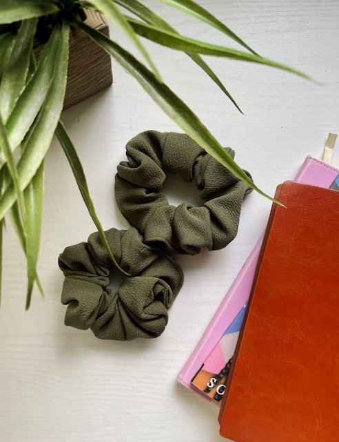 Olive Green Scrunchies