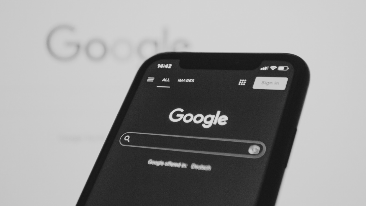 Google search browser pulled up on smartphone