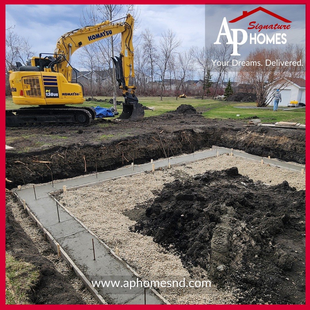 Today we took advantage of the beautiful weather and poured our first footings of the year! Stay tuned to see this addition in Horace come to life! #yourdreasmdelivered #horace #westfargo #moorheadmn #Fargo #customhomebuilder #fargond #fargomoorhead 