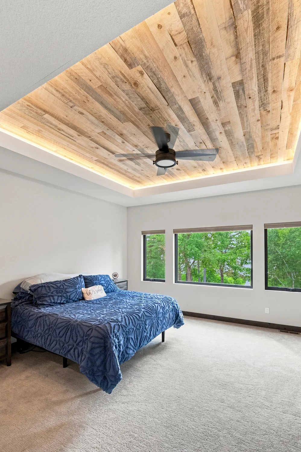 primary bedroom in lake home near Big Detroit Lake