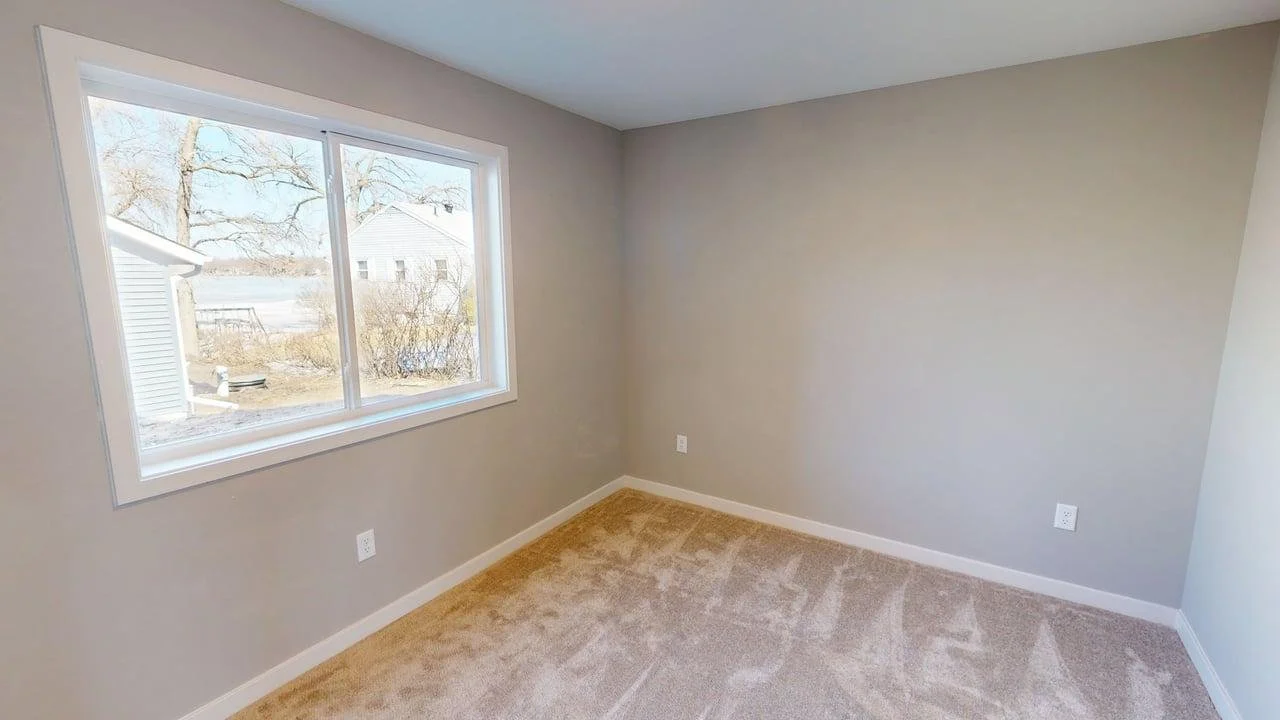 bedroom in lake home on Big Cormorant Lake
