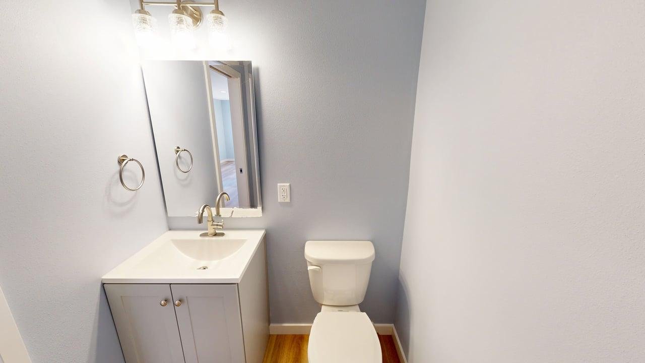 bathroom in lake home on Big Cormorant Lake