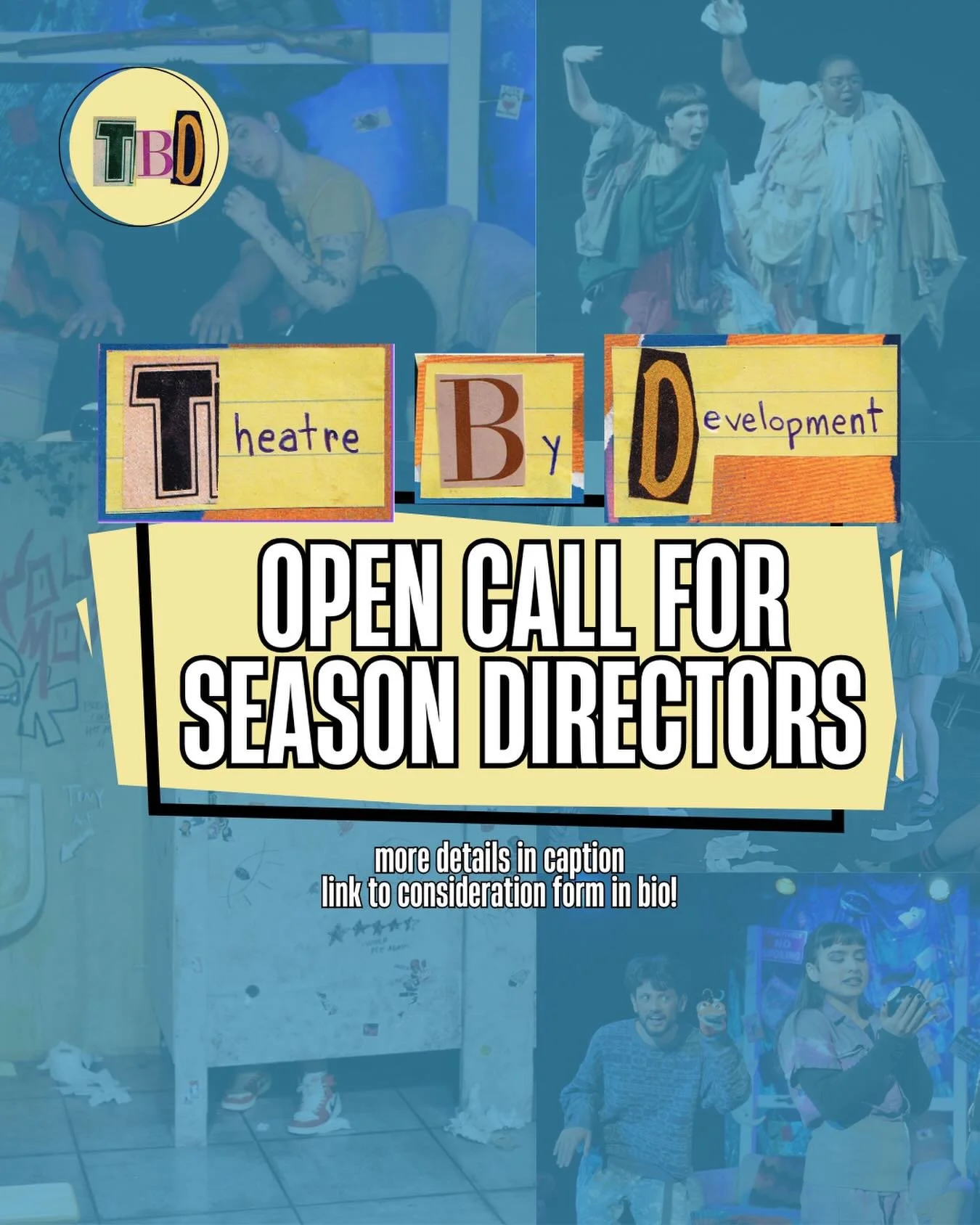 Clippings is in session &amp; more new work is on the horizon!🌅

TBD is looking for emerging artists like YOU🫵 to direct a show in our upcoming season!

✍️We have not released our season yet, but TBD focuses exclusively on new work from smaller rea
