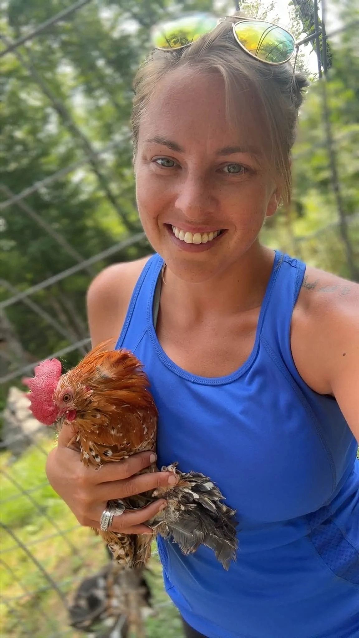 Jaclyn Foster at home with her animals