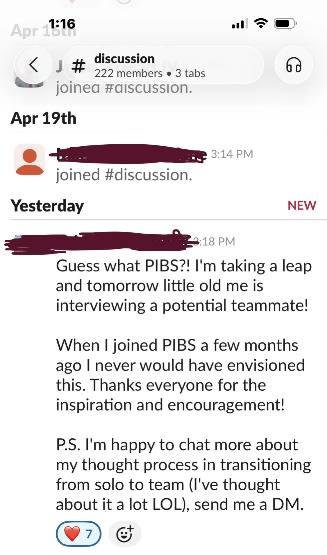 PIBS member testimonial screenshot