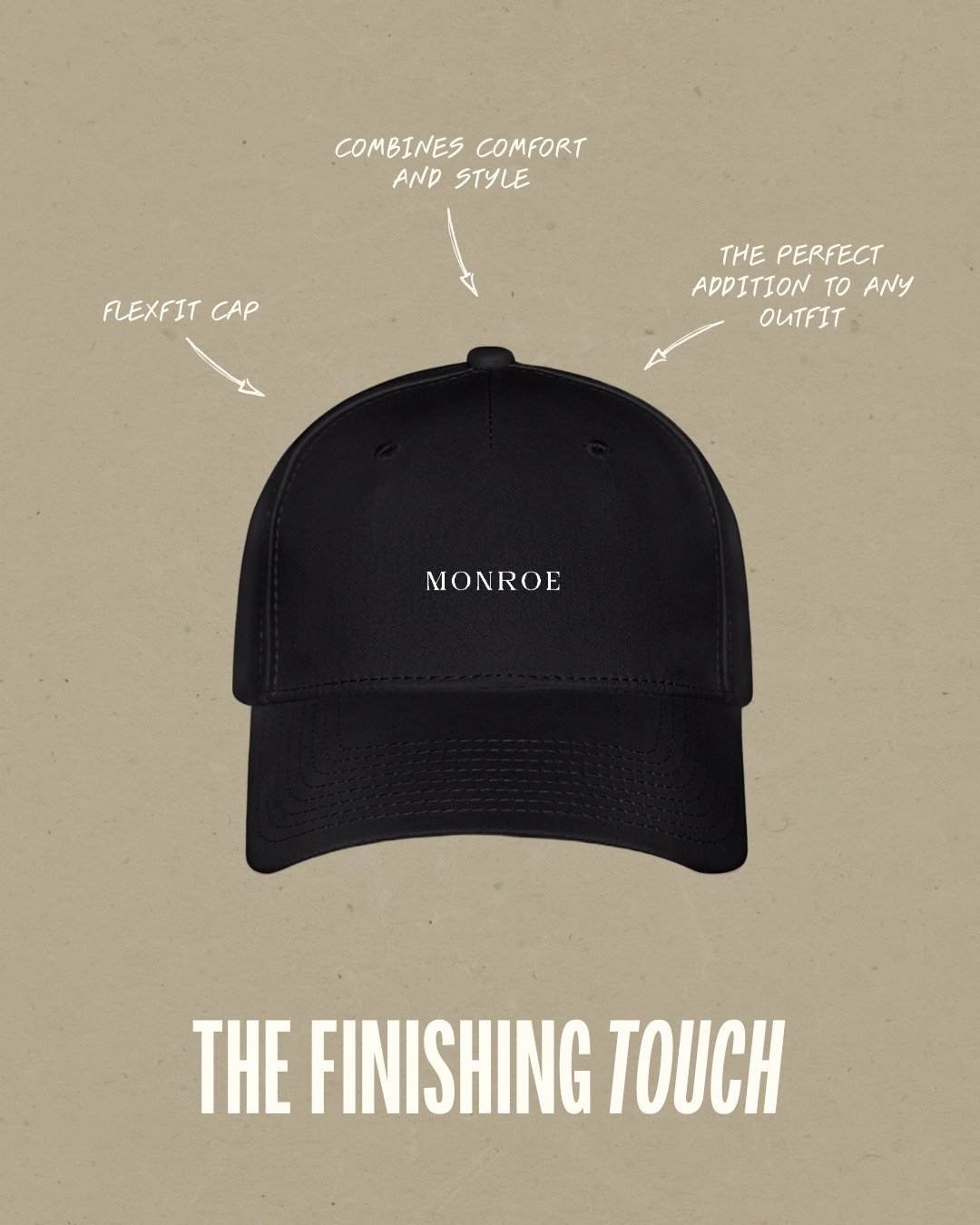 Classic style, effortless fit. The Monroe Flexfit Cap is that one piece you never knew you needed&mdash;until now. 

Flexfit Cap &ndash; Black (&pound;20.00)

#WearYourConfidence #StreetwearEssentials #MonroeStyling