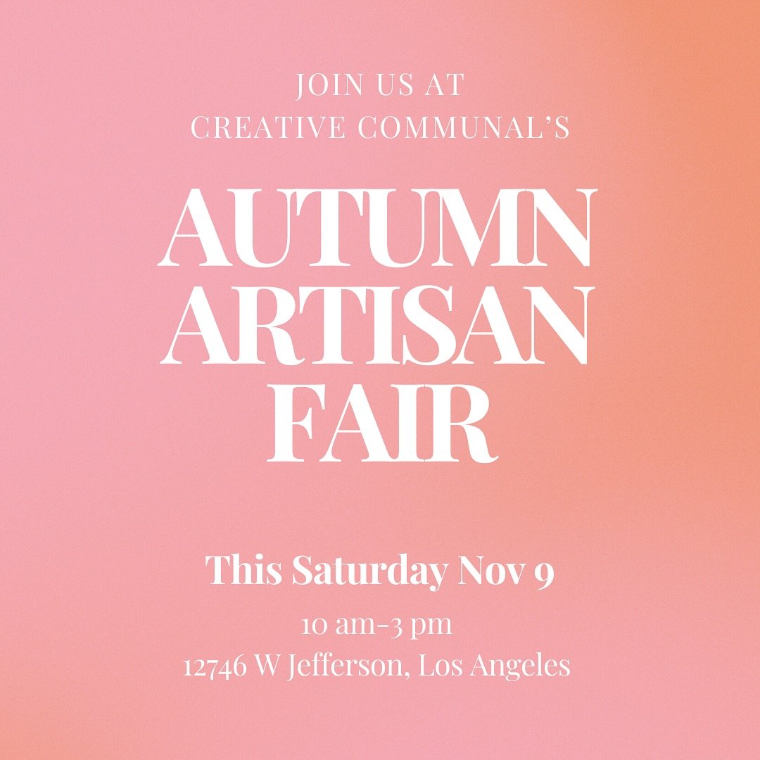 come meet us in person for the @creativecommunal autumn artisan market!! get your holiday shopping done the small business way 🩷 (swipe for a sneak peek of some of the goodies we&rsquo;ll be bringing to this market) 

#laholidaymarket #losangeleseve