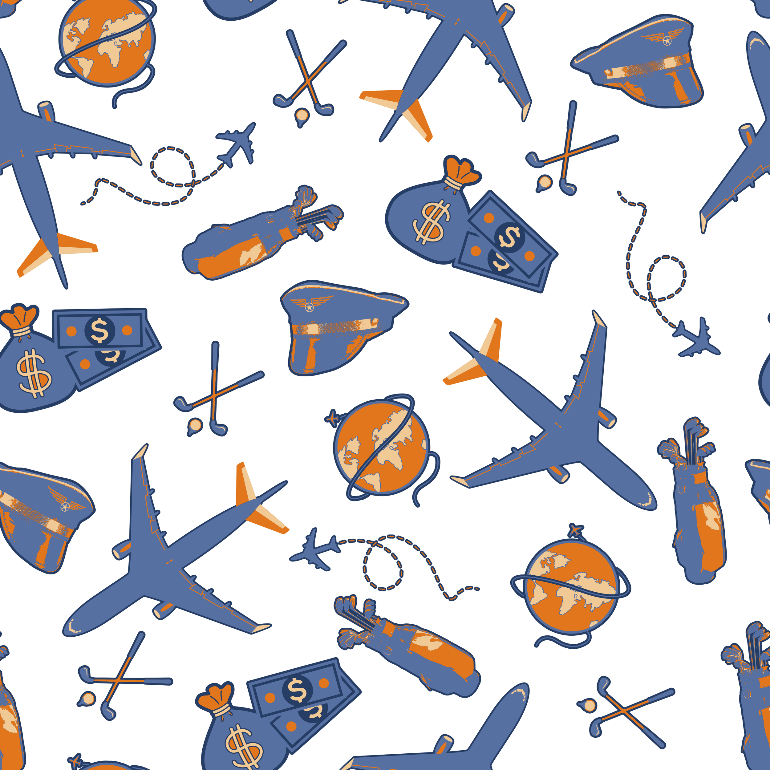 767 Graphic Polo (Orange / White)
