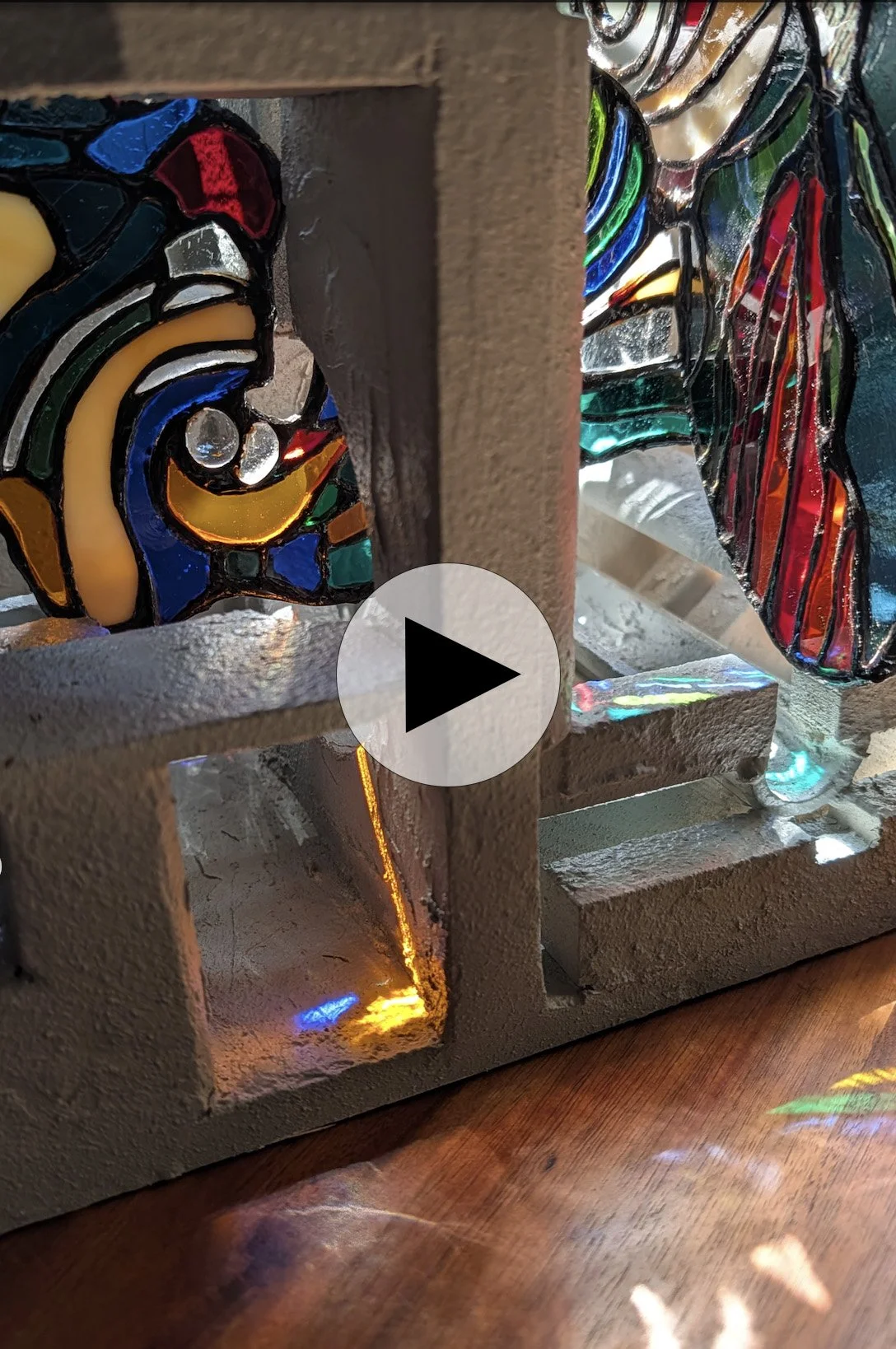 Custom Stained Glass Art & Design by Roger Richmond - 3-D concrete and class scultpure