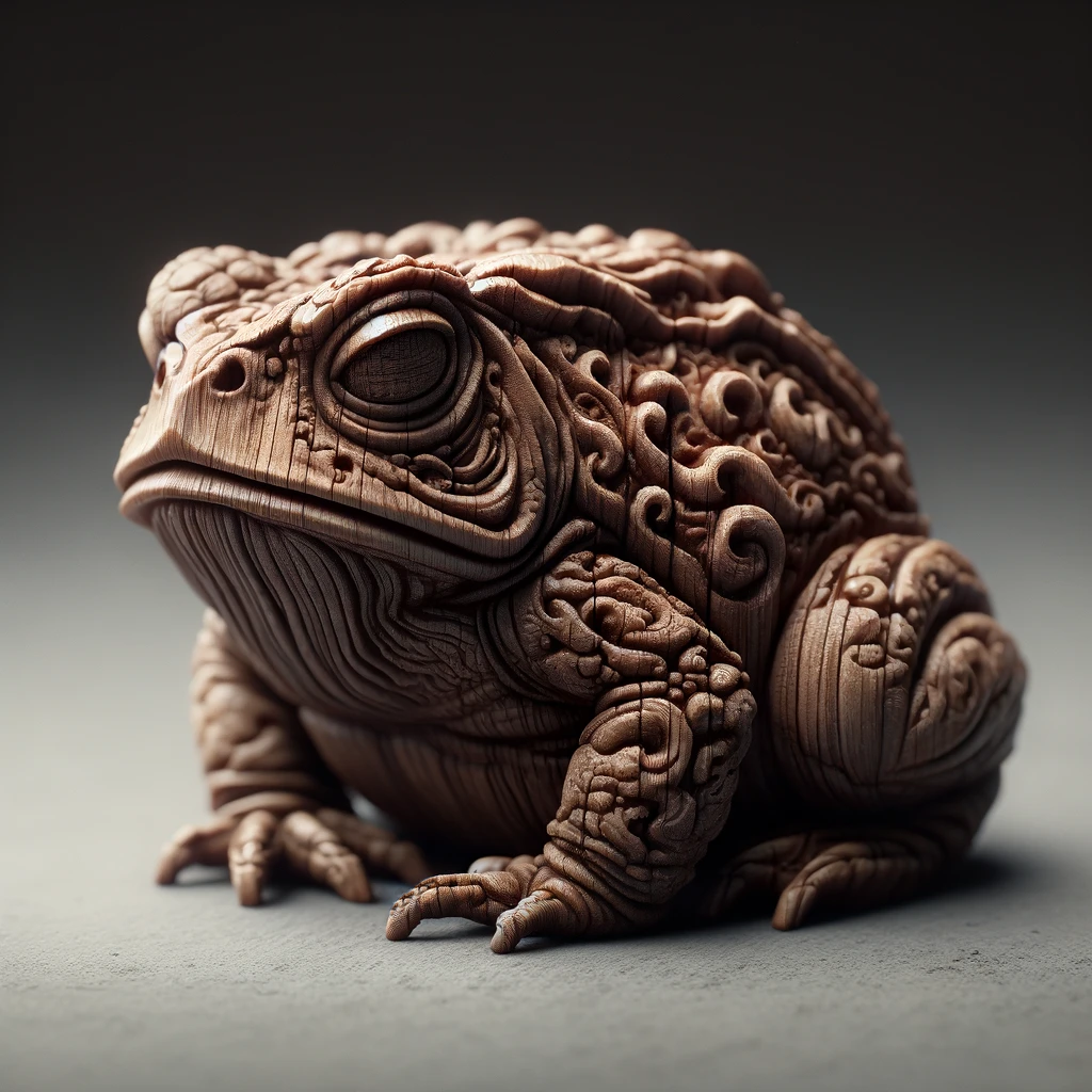 13. A CARVED ROSEWOOD TOAD FIGURINE, EARLY 18TH CENTURY