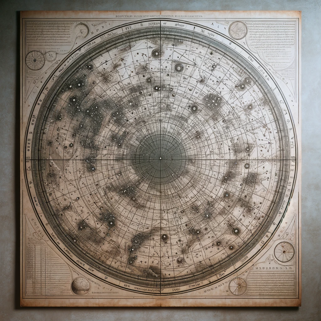 17. A RAG PAPER CELESTIAL MAP LAID ON LINEN, 16TH/17TH CENTURY