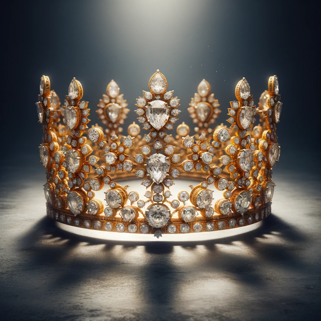 24. A DIAMOND AND 18 KARAT GOLD CROWN, LIKELY MID-16TH CENTURY