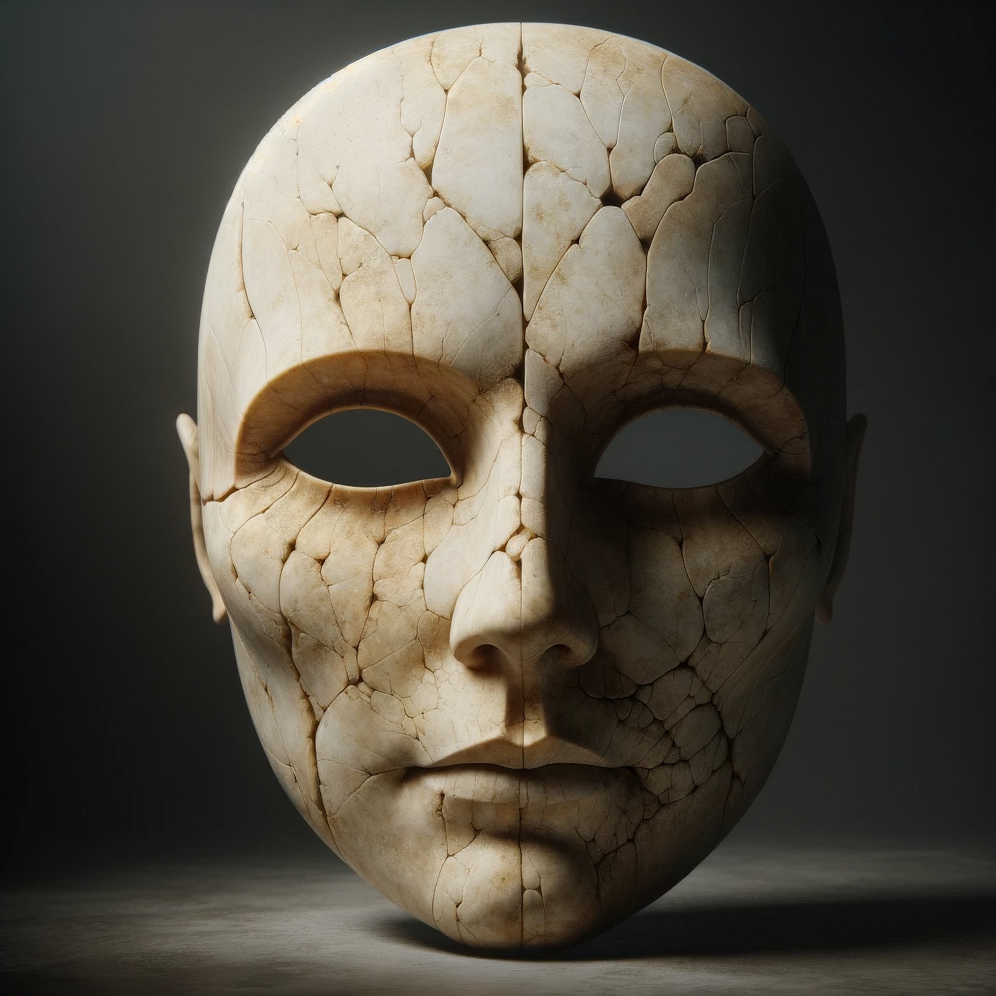 8. A CARVED MARBLE MASK OF A YOUTH, 8TH CENTURY