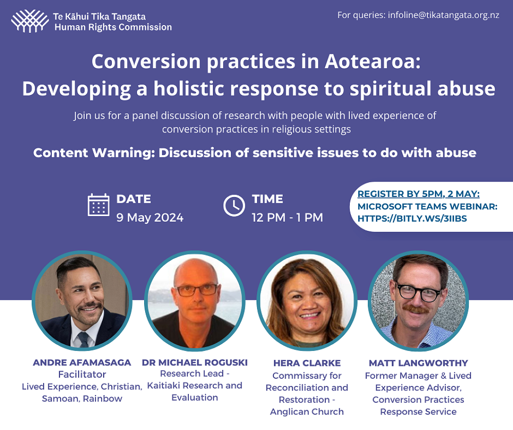 Andre Afamasaga convening a webinar on conversion practices