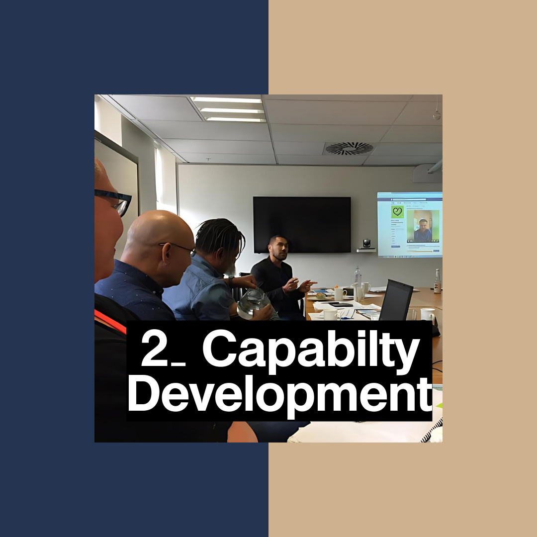 Andre Afamasaga giving a project update on a Pacific public health initiative