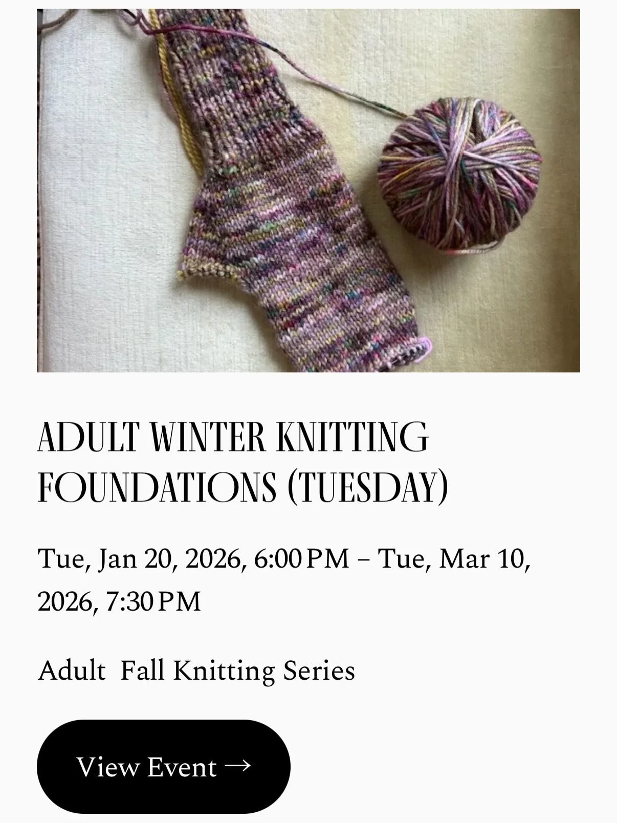 Winter Registration is Open and we're down to one last spot in our Thursday evening knitting class! In the event you miss it, please reach out and get placed on our waitlist ~ things happen and spots DO open up! #westendwoolies #knittingclass #knitti