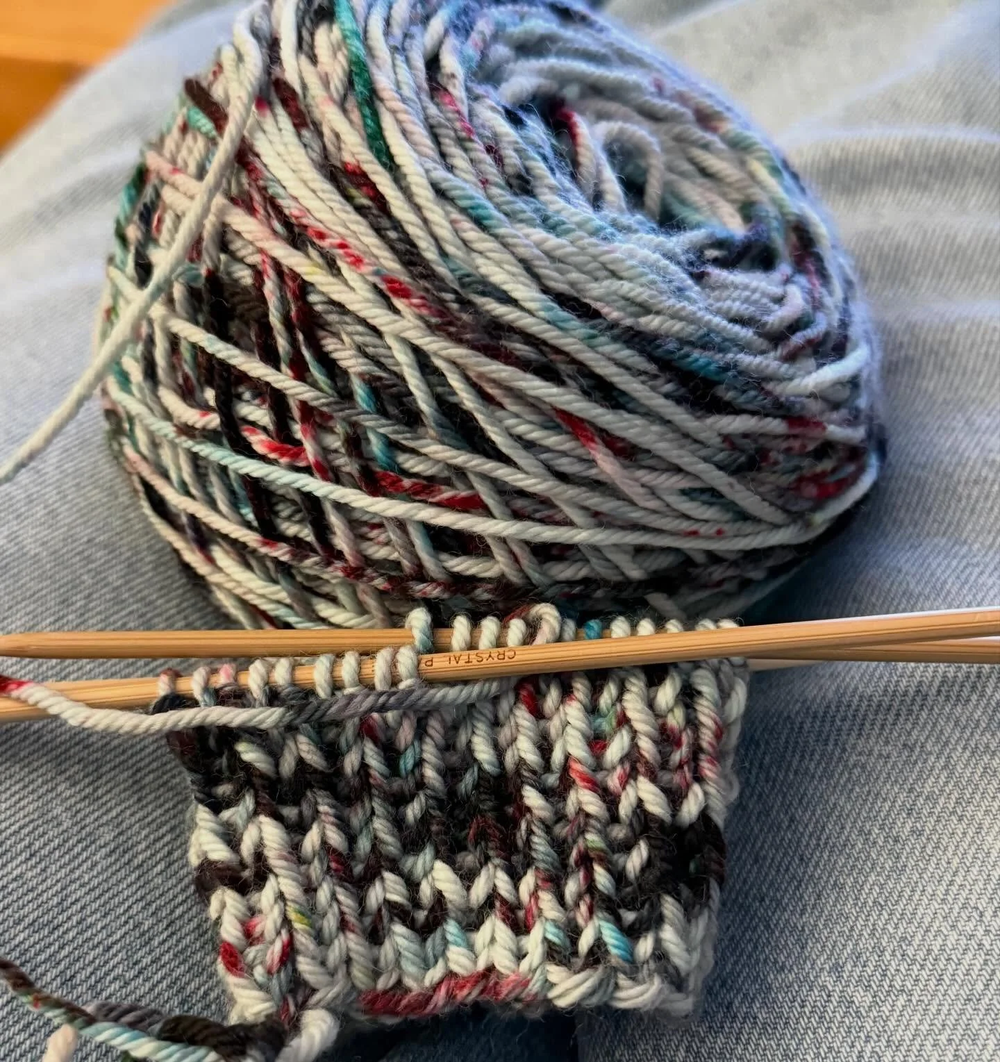 Between seasons, between projects ~ cast on 6 more weeks of winter by Neighborhood Fiber Co. to make socks while navigating the in-between 🧦 🧶 #knitting #socks #neighborhoodfiberco #sixmoreweeksofwinter #hellospring