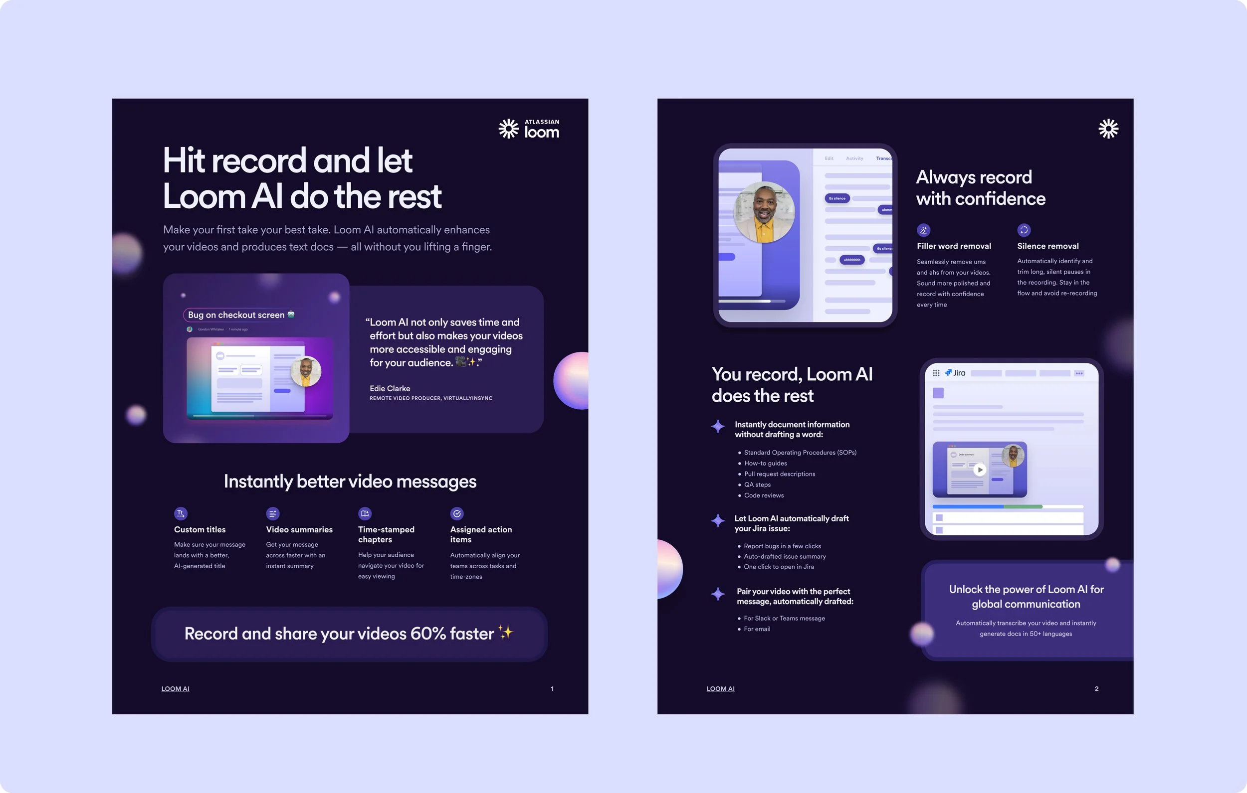 A series of one-pager templates were created for ongoing usage