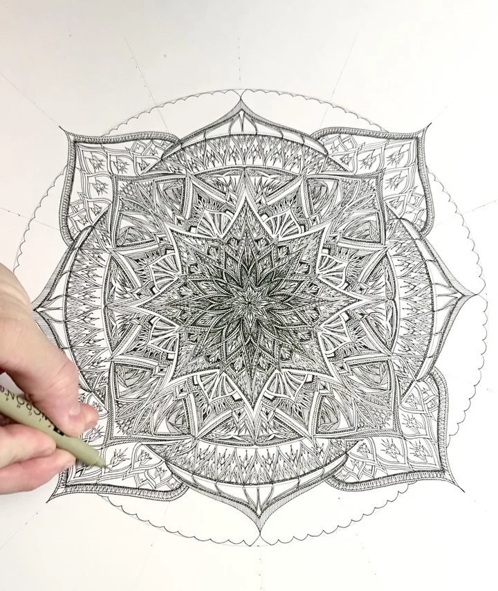Serving more and more of myself every day #mandalavideo #artvideo #drawingvideo #draweveryday #mandalaart #mandalapassion #mandaladesign #designvideo #designs #patterndesign #patterndesigns #detailedmandala #freehandmandala