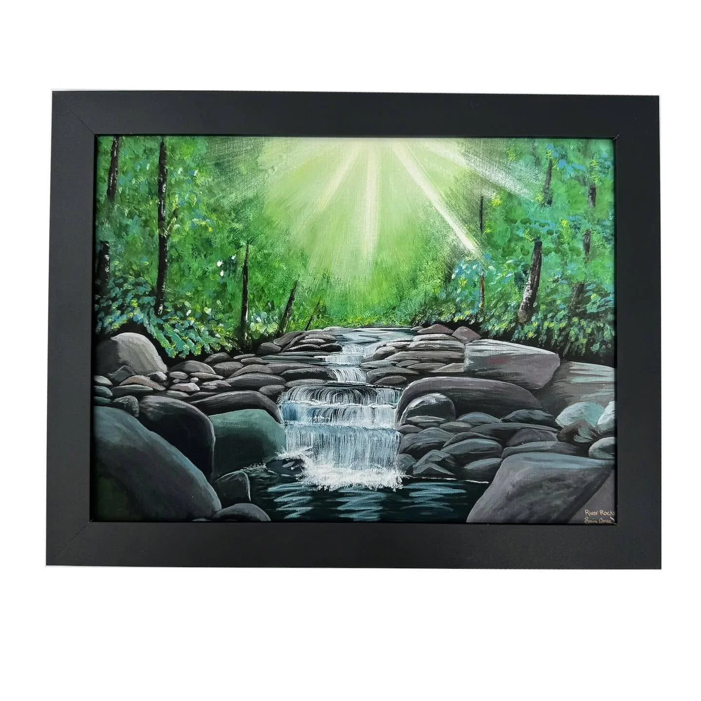 Like water flowing over stone, nature shapes with patience and time.

This River Rocks print is a reminder to find grounding in stillness, and strength in simplicity.

9x12 inch giclee fine art print, framed &amp; signed.
Available in the shop &rarr;