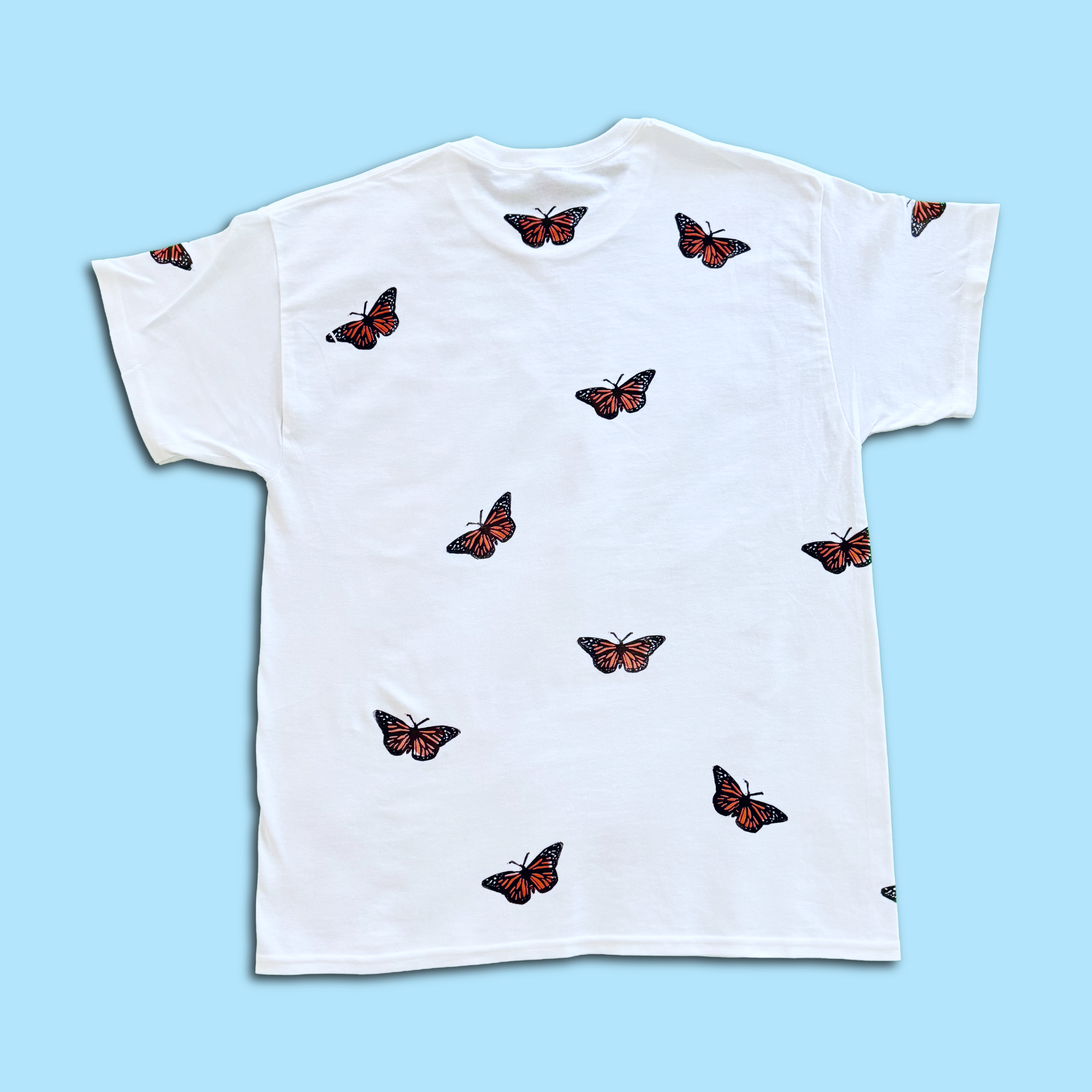 monarch-block-printed-t-shirt-blue-background-front.png