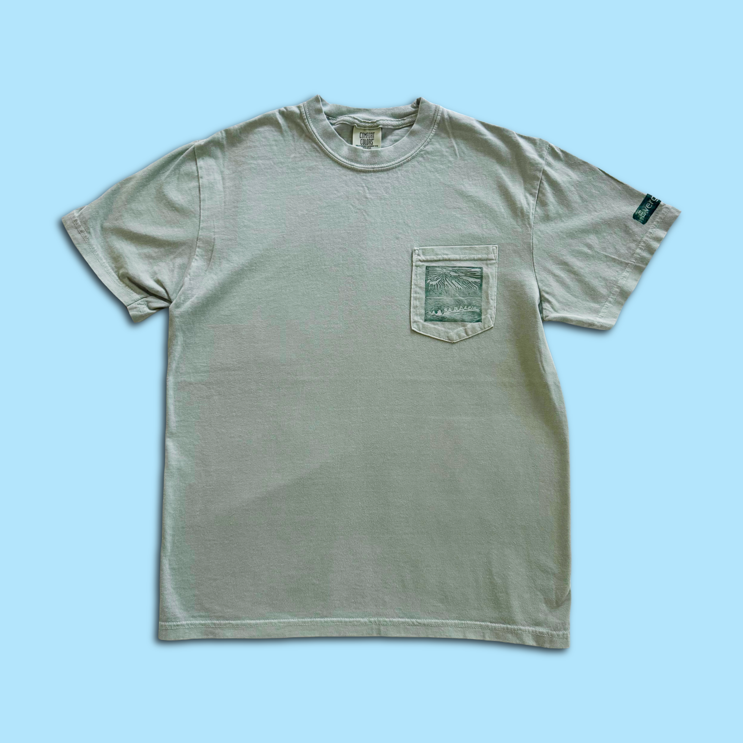 Mountain Range Hand Block-Printed Pocket T-shirt