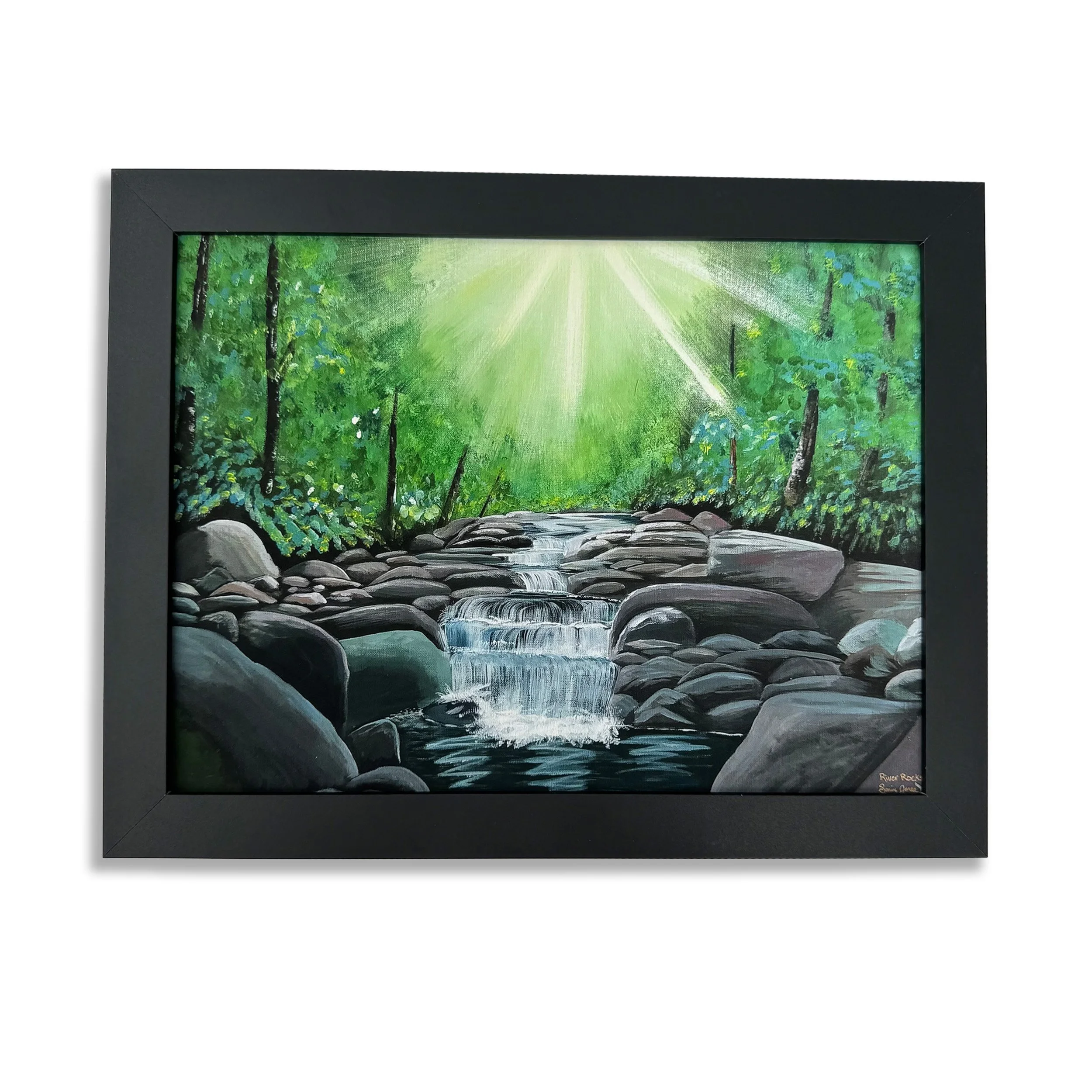 river-rocks-framed-print-of-acrylic-landscape-painting-maine-9x12.jpg