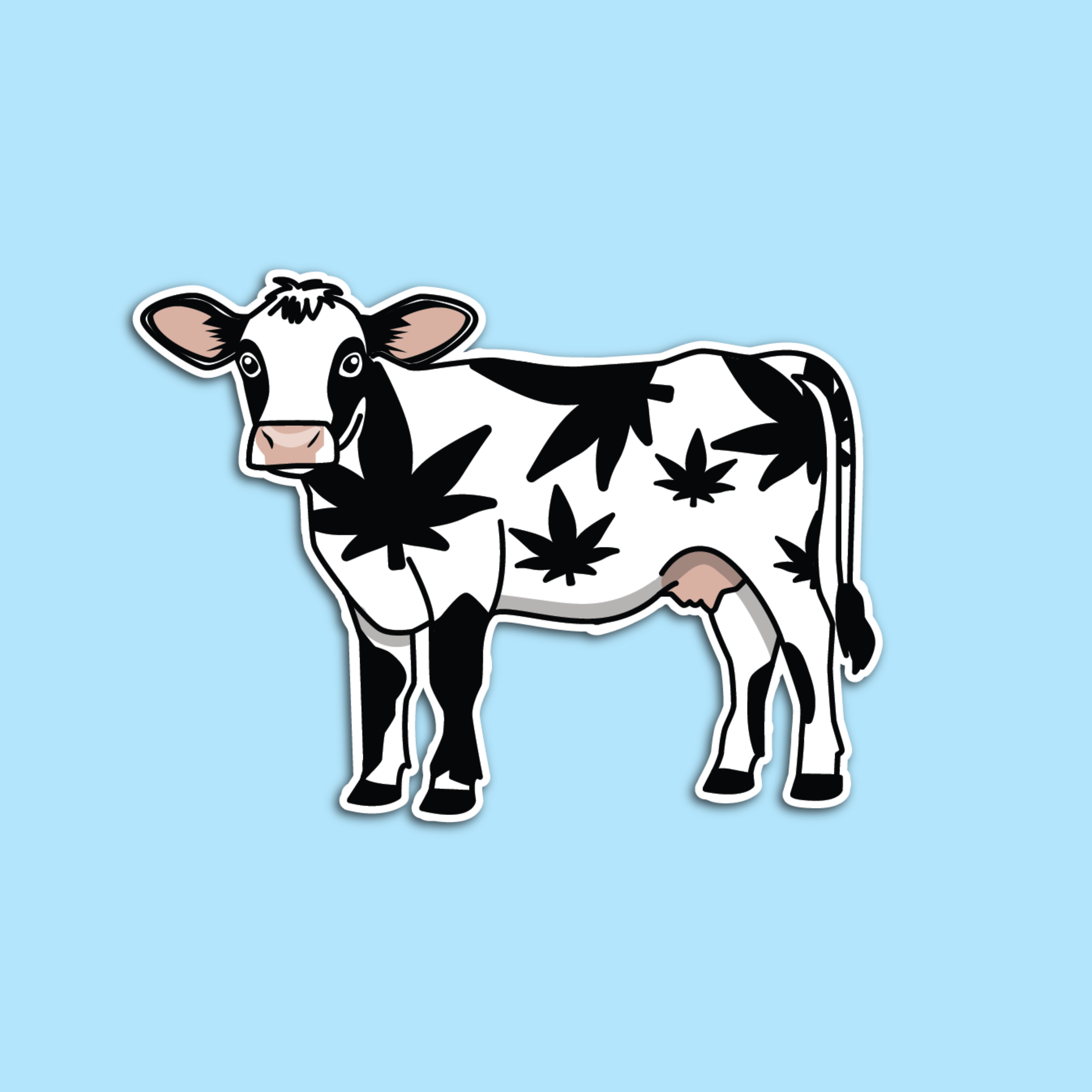Cannabis Cow Sticker