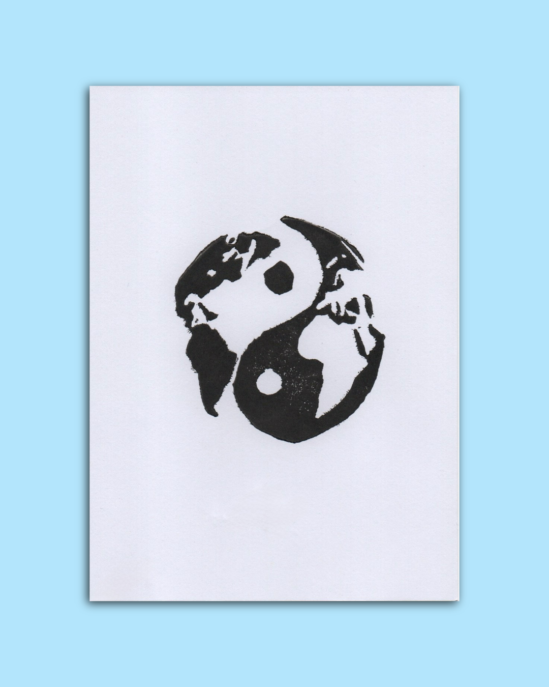 Yin Yang Earth Block Print