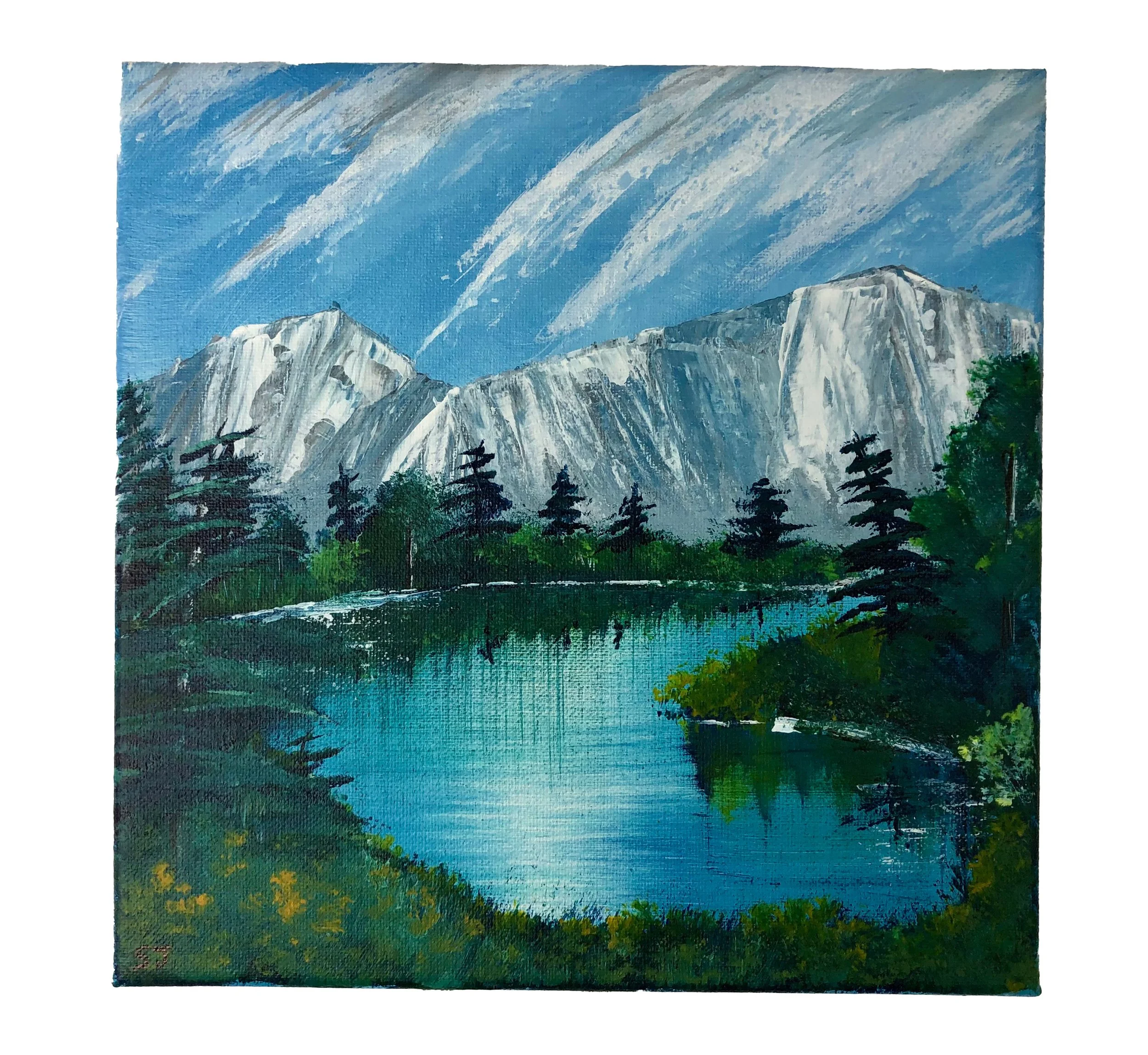 Mountain View 10x10 inch acrylic on stretched canvas