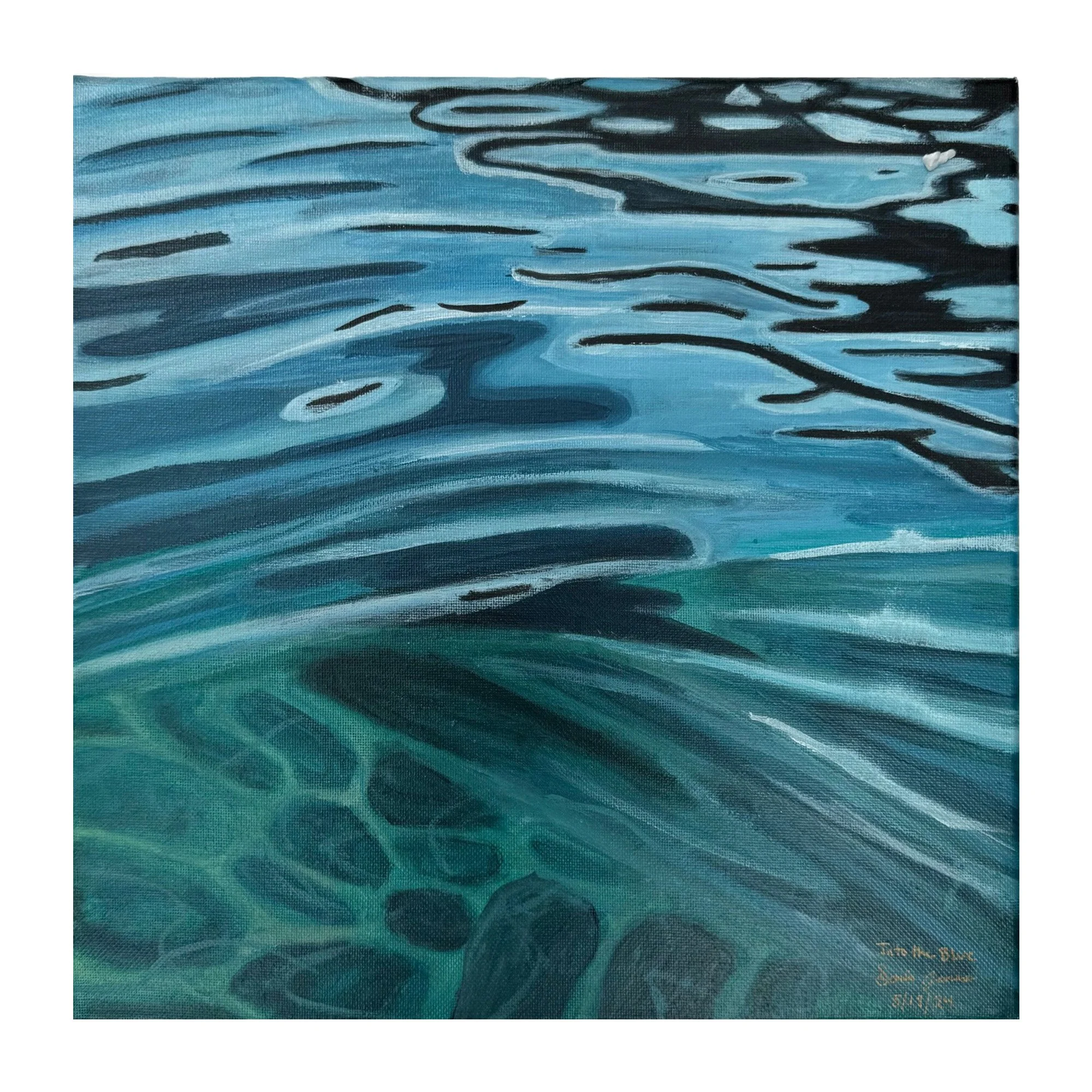 Into The Blue 12x12 inch acrylic on stretched canvas