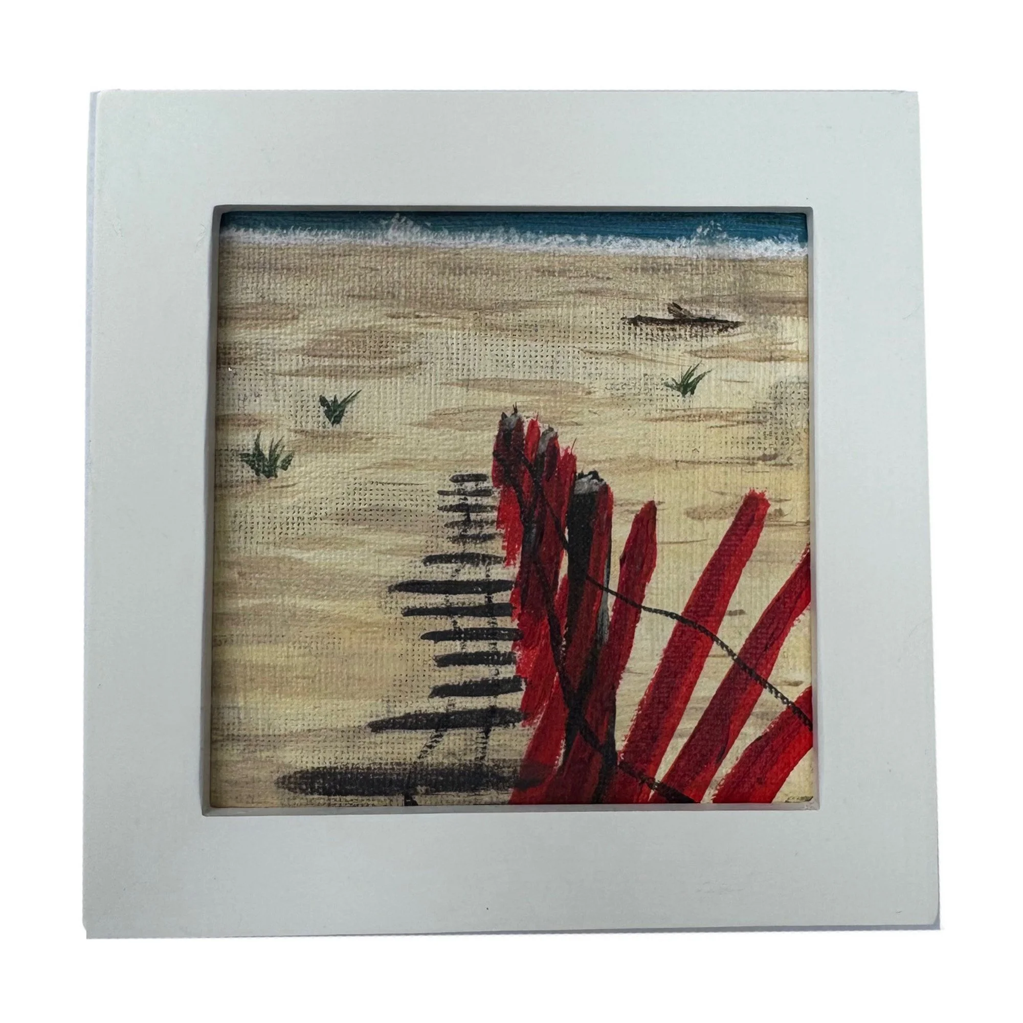 Popham Beach 5x5 framed