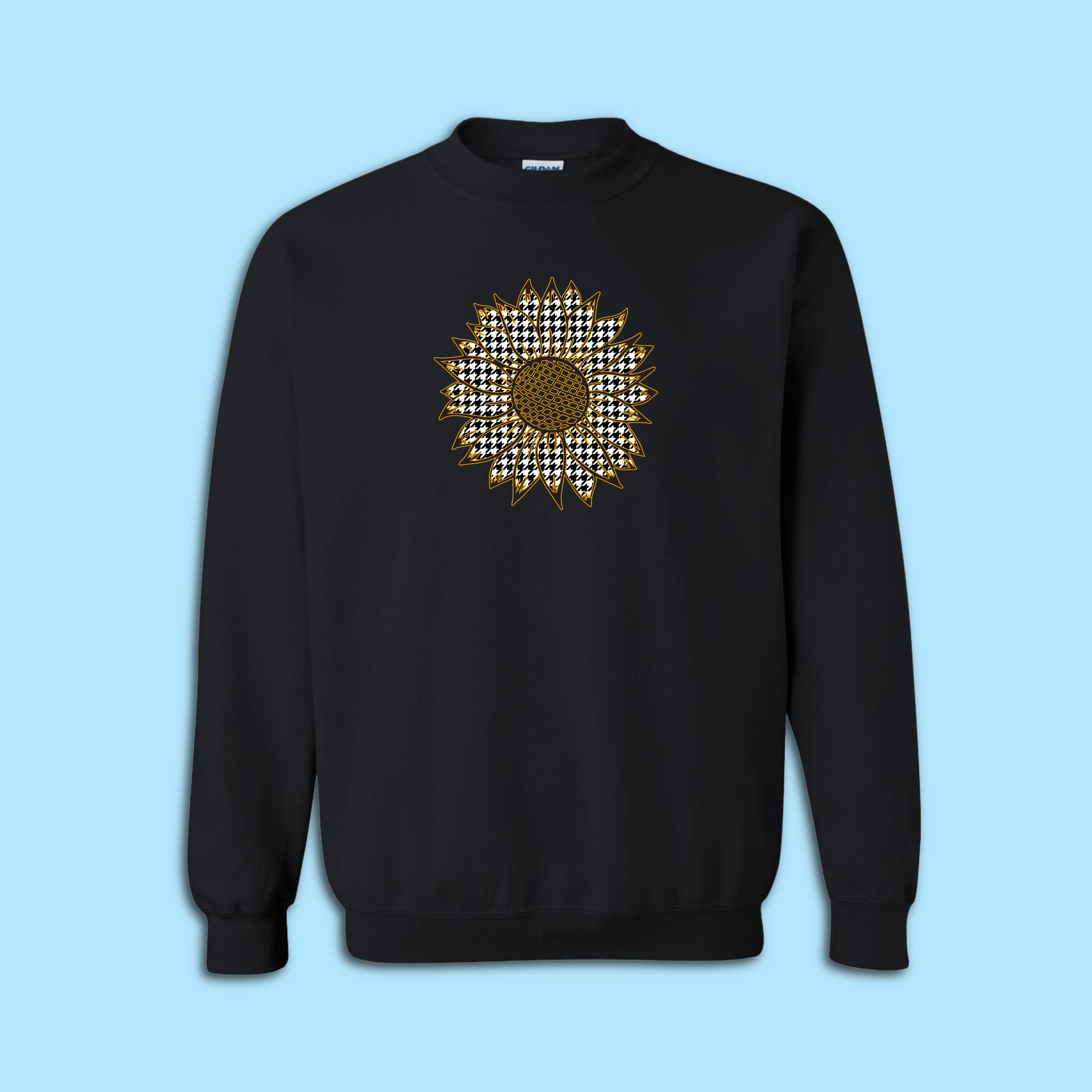 Houndstooth Sunflower Crewneck Sweatshirt