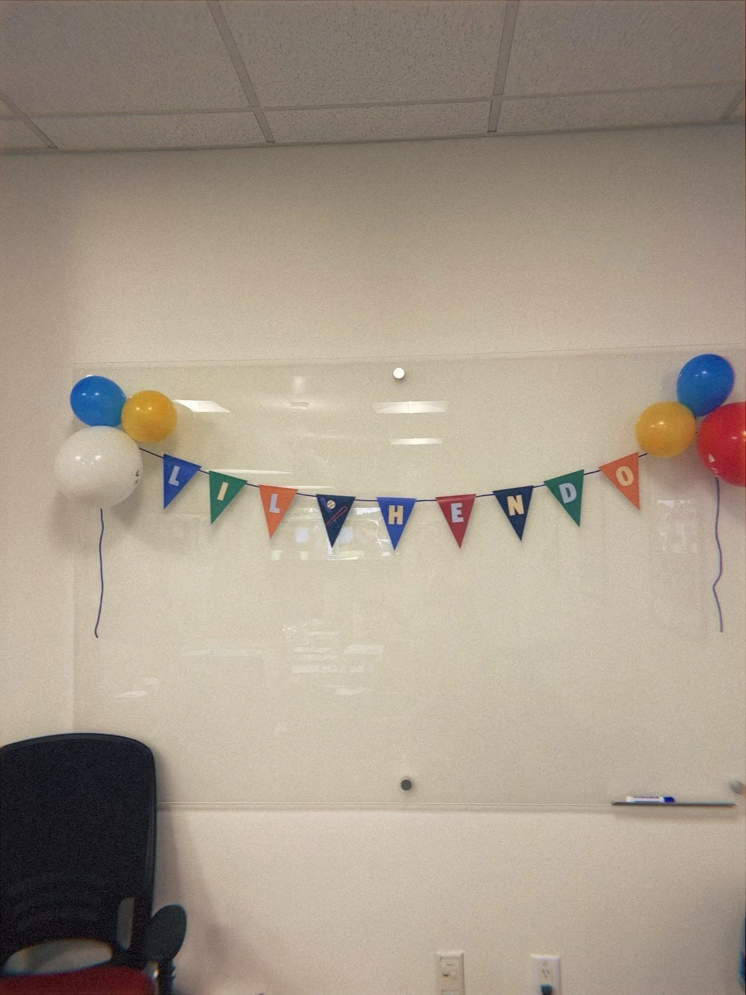 Hannah made this banner based on your nursery colors, it's in your room now!
