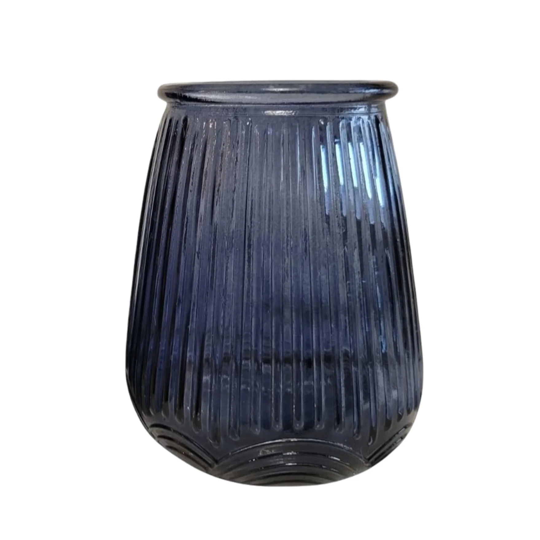Blue round vases