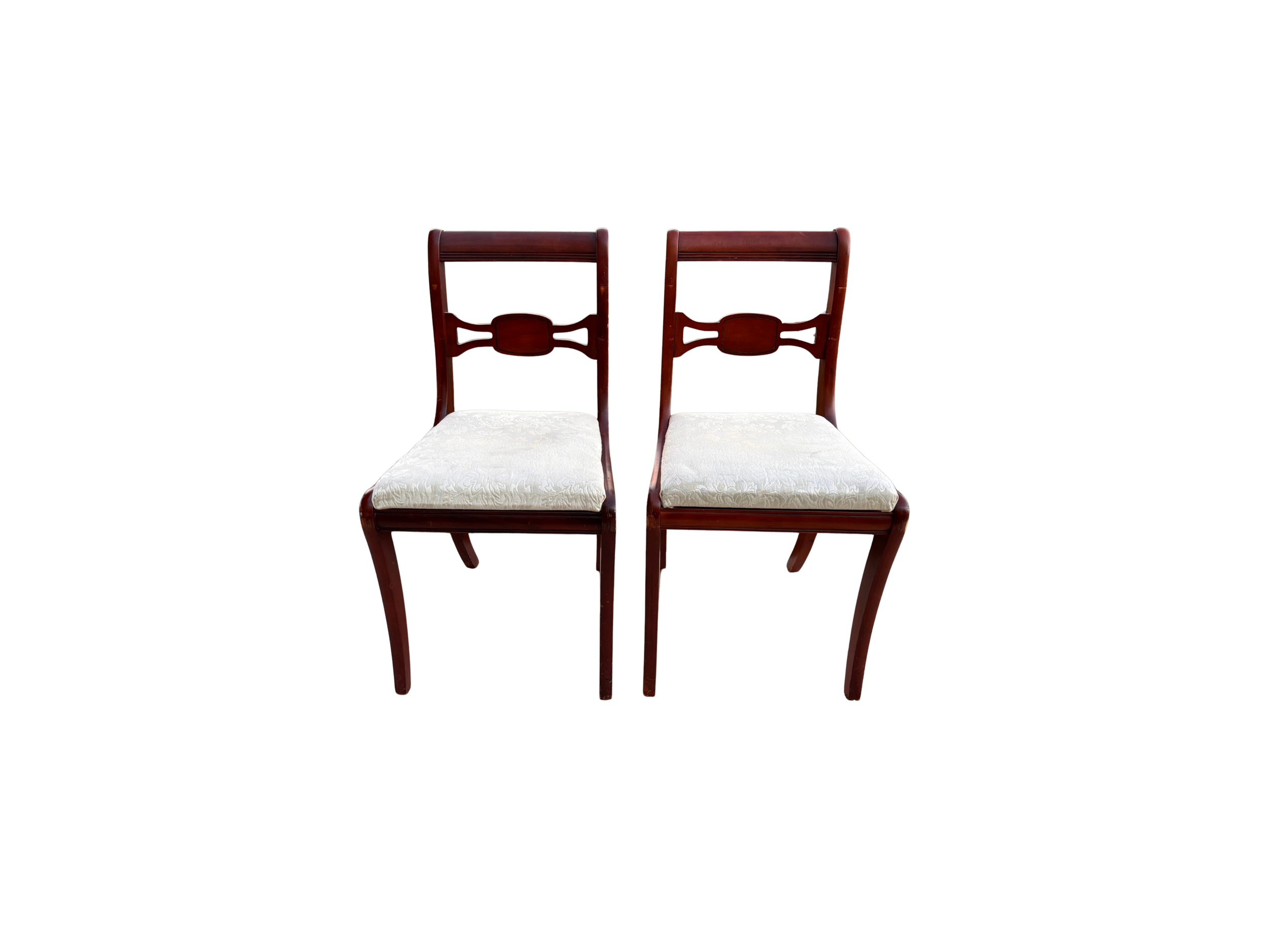 2 Victorian White Chairs
