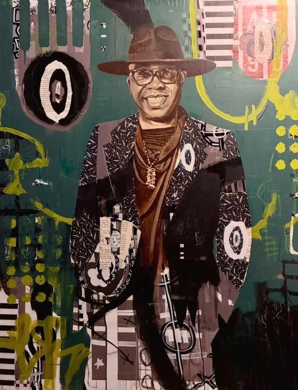 "Portrait of Bryant Mclemore-Smith" Acrylics and Mixed Medium on 36x48 inches stretched canvas 2026