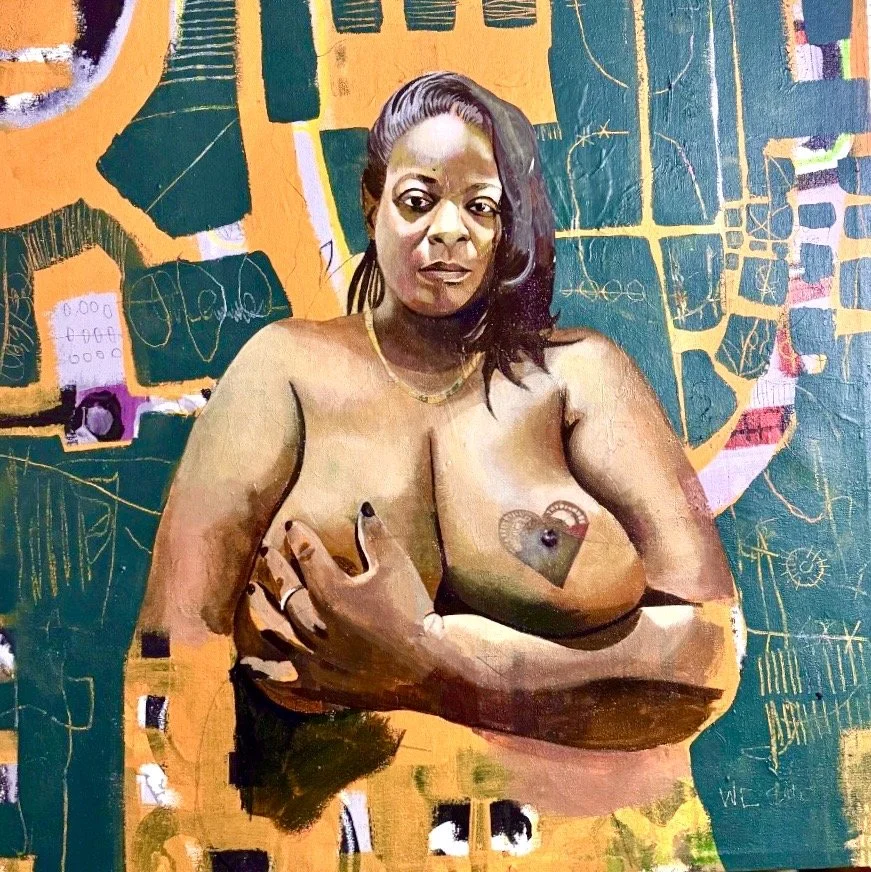 "Untitled  " Acrylics, House Paint and Mixed Medium on 35x35 inches stretched canvas 2025