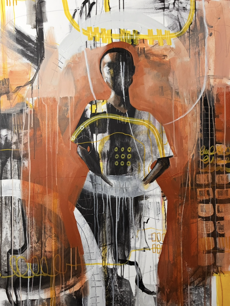 "Love with Florida Water " Acrylics, House Paint and Mixed Medium on 30x40 inches stretched canvas 2025