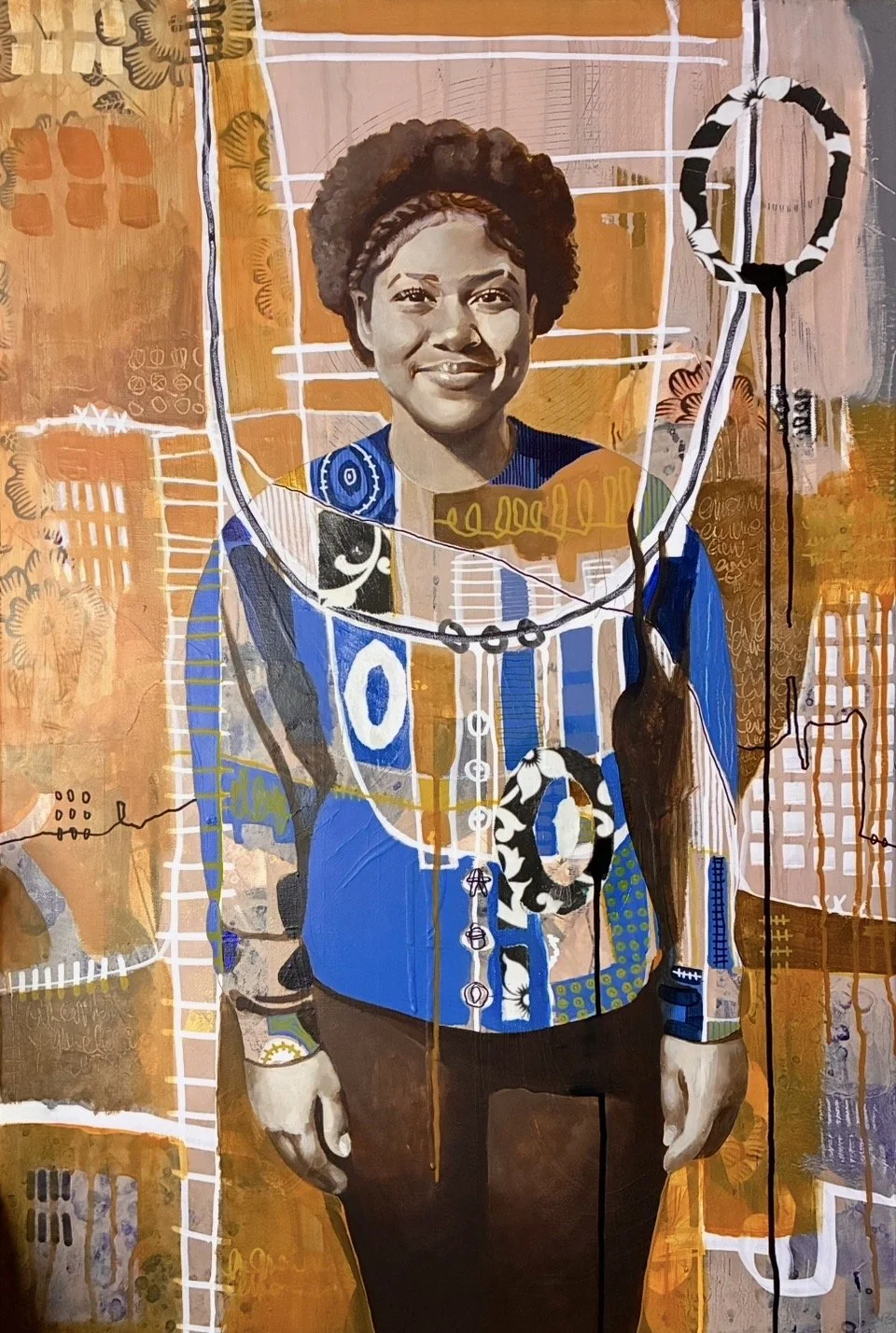 "Portrait of Na'Rya  Serenity Lashay Johnson (Honorary Daughter )"
Acrylics and Mixed Medium on 24x36 inches stretched canvas 2026