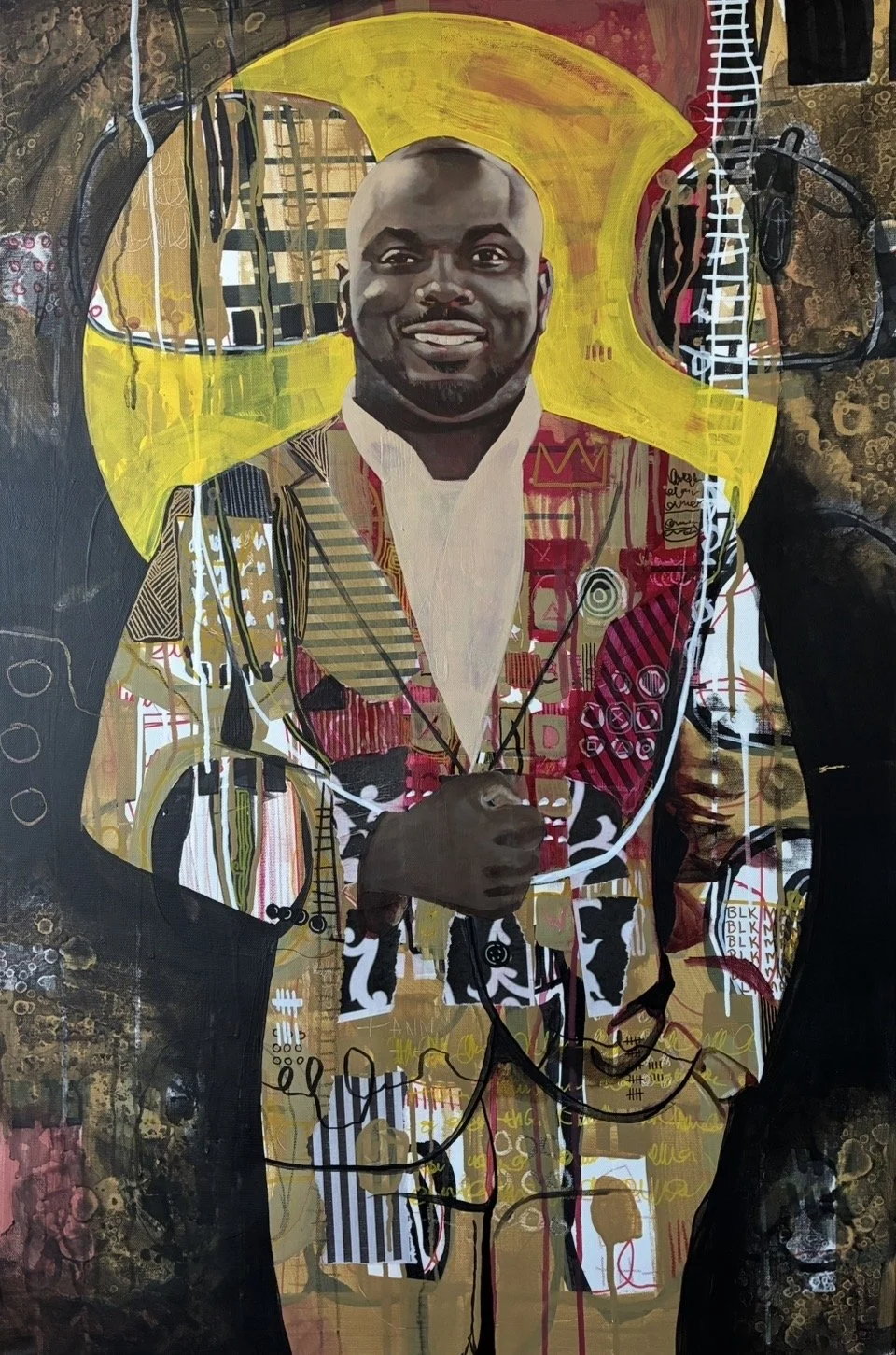 "Portrait of Kirk Allister Daley Jr"
Acrylics and Mixed Medium on 24x36 inches stretched canvas 2026