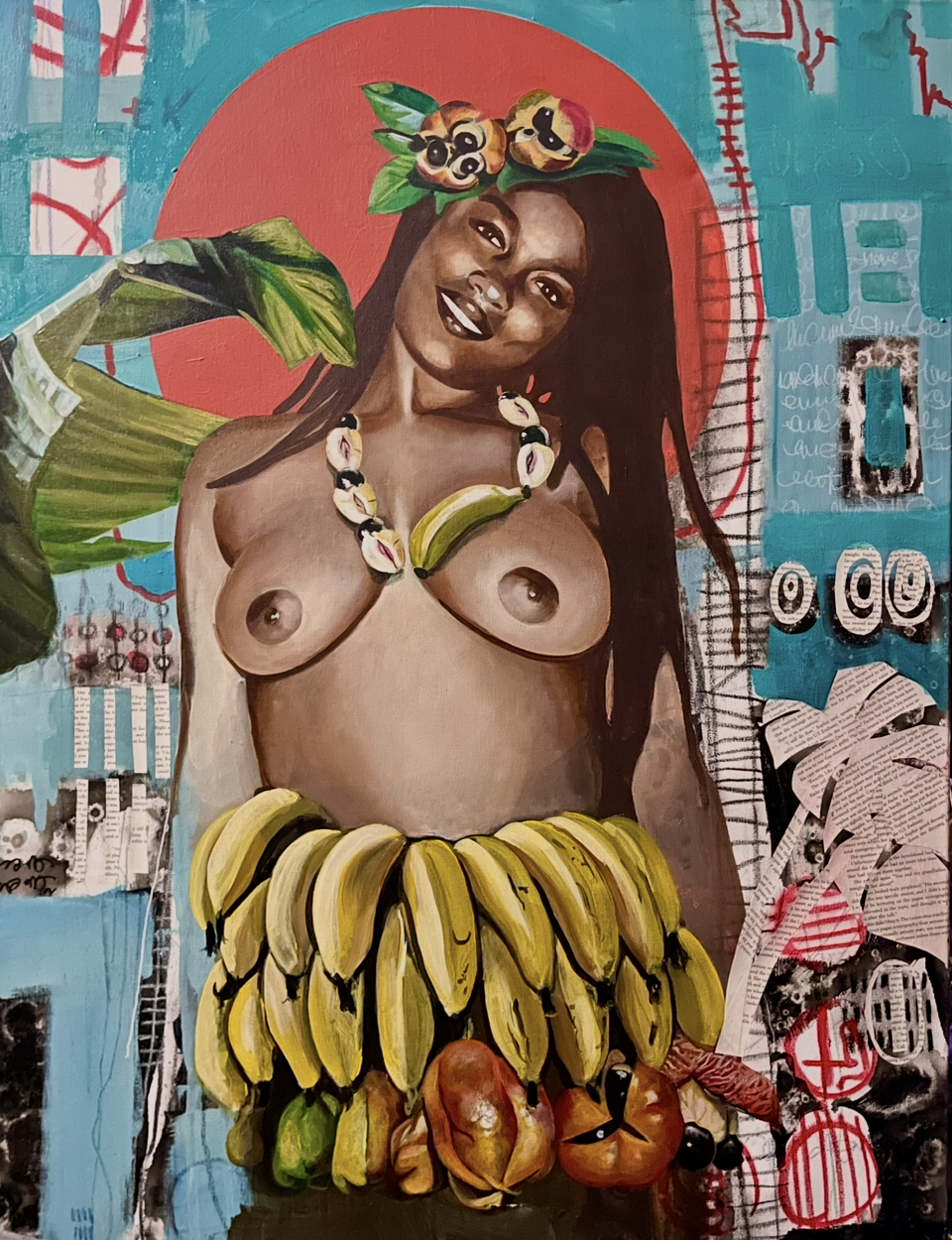 "Fertile Ground " Acrylics, House Paint and Mixed Medium on 30x40 inches stretched canvas 2025