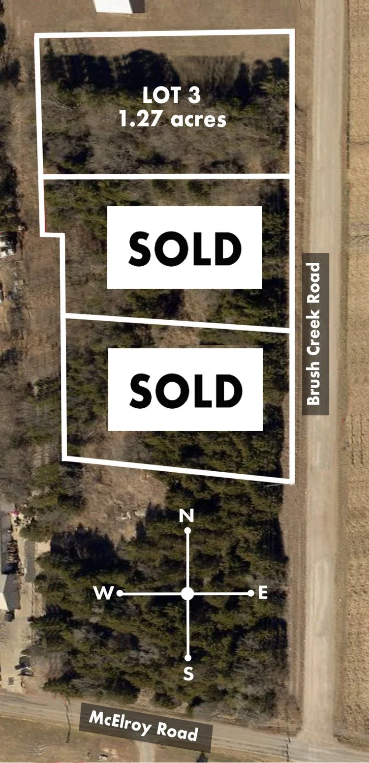 Aerial view of lots for sale