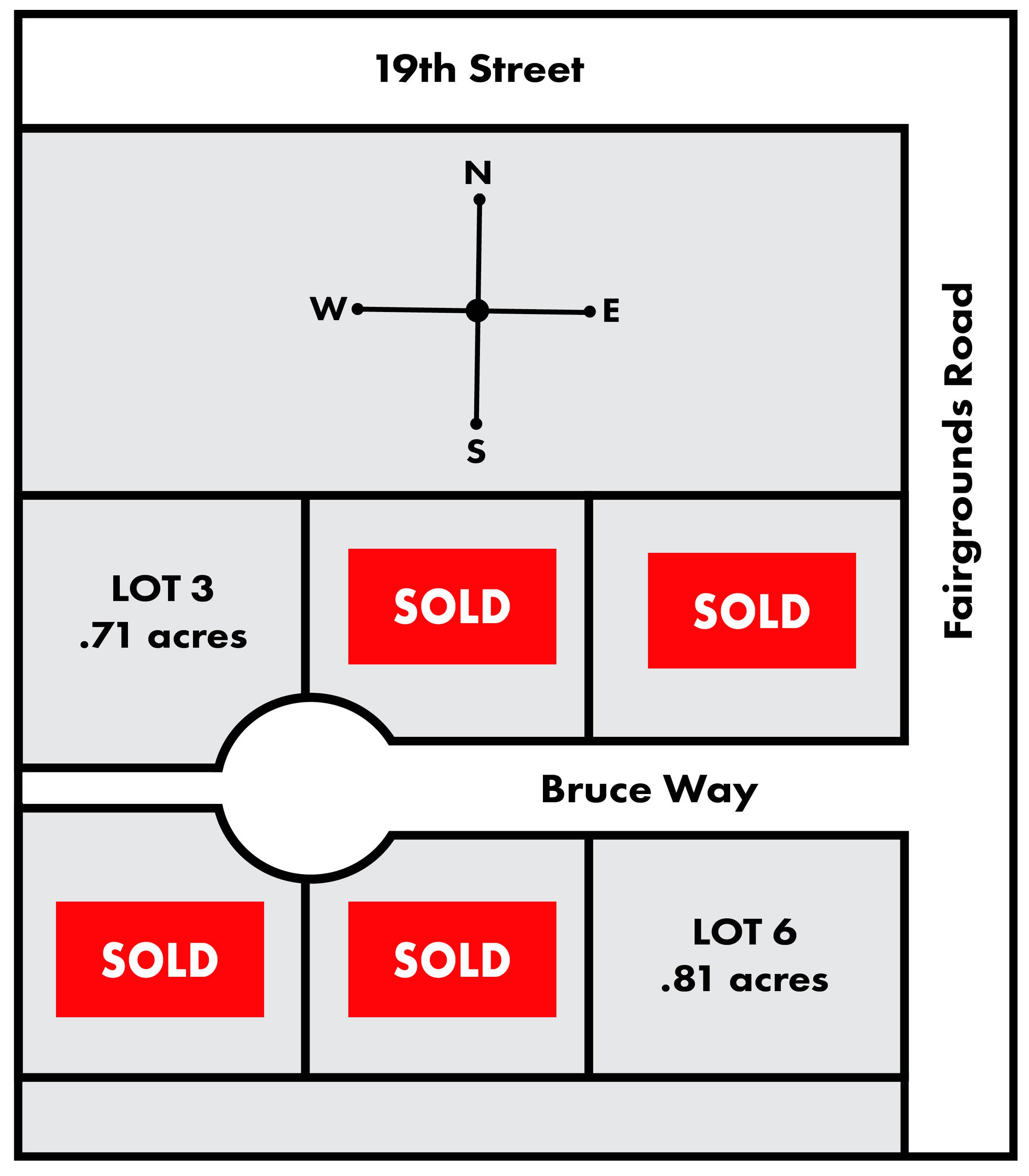 Aerial view of lots for sale