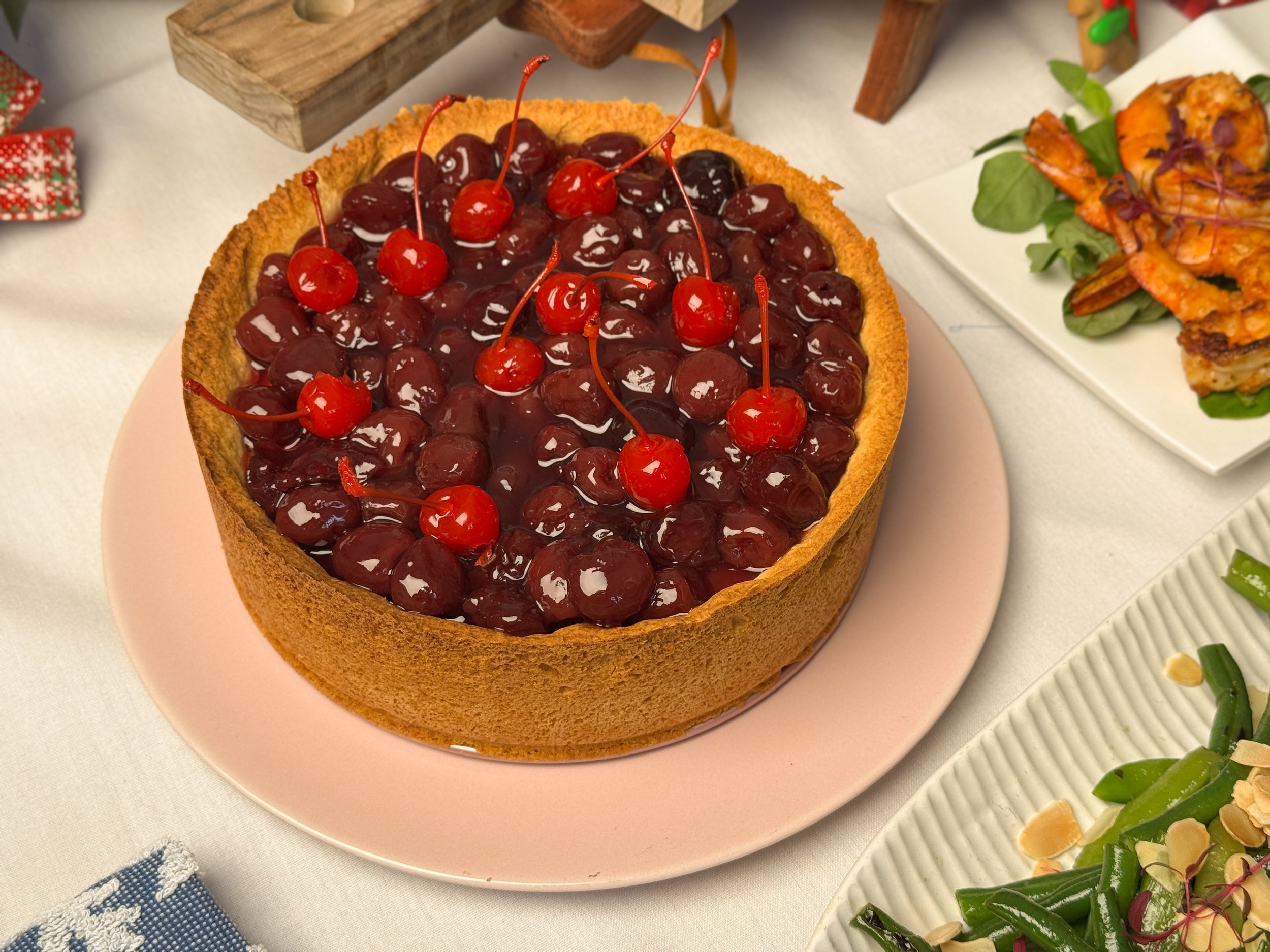 Chef Leo Iza Christmas cherry cheesecake, fruit salsa