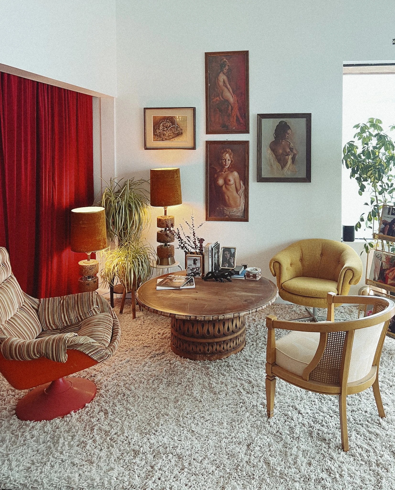 Interior of Love Street Pictures, a vintage-inspired editorial portrait studio in Los Osos, California.